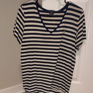 Ralph Lauren Women's Navy Striped Top